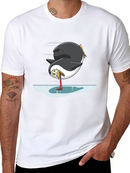 Camiseta Negra con Diseño Divertido de Pingüino