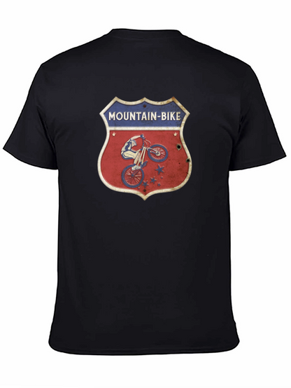 Camiseta Negra con Diseño de Bicicleta de Montaña Retro