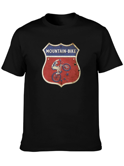 Camiseta Negra con Diseño de Bicicleta de Montaña Retro