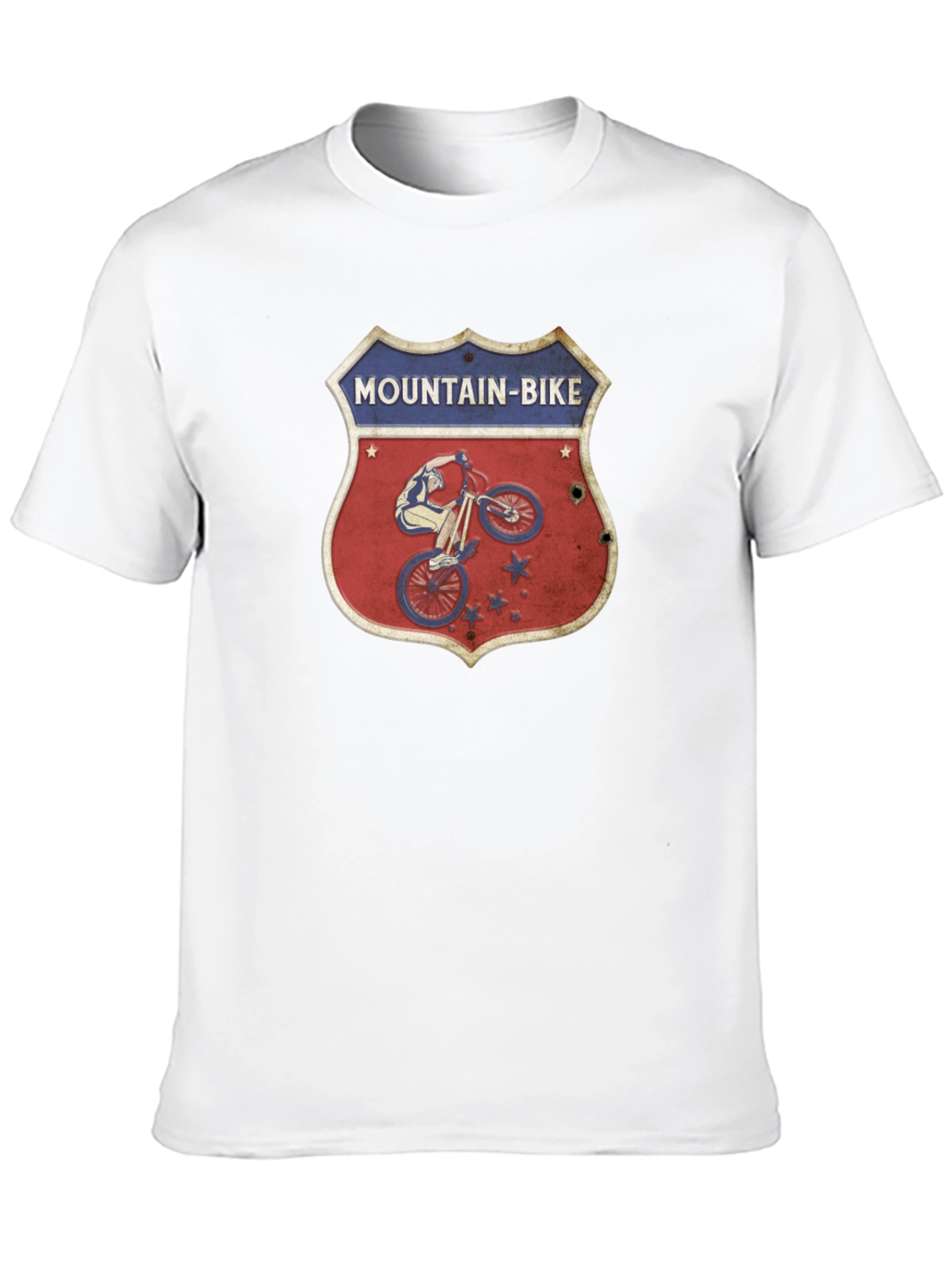 Camiseta Negra con Diseño de Bicicleta de Montaña Retro