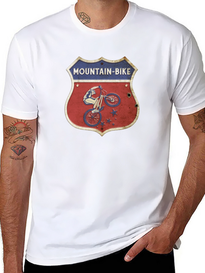 Camiseta Negra con Diseño de Bicicleta de Montaña Retro