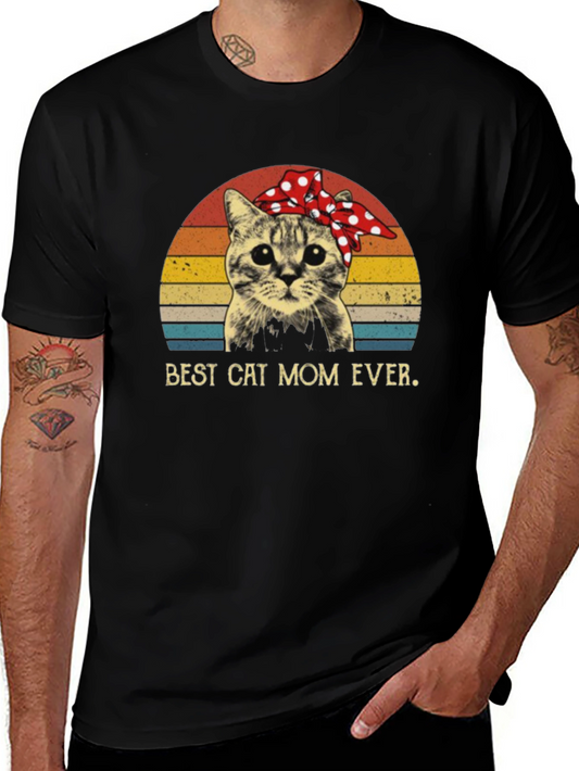 Camiseta Best Cat Mom Ever Vintage