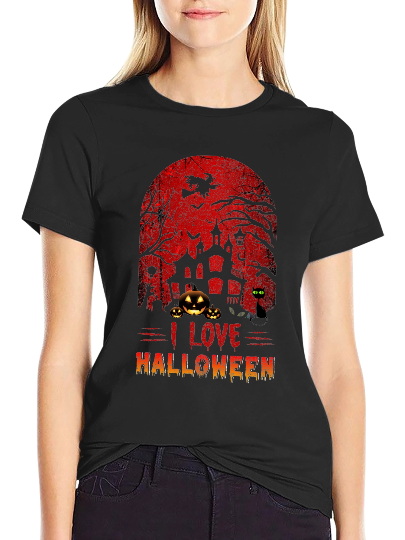 Camiseta Negra Halloween - Diseño Escalofriante
