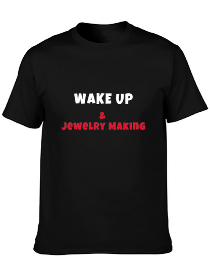 Camiseta Negra Wake Up & Jewelry Making
