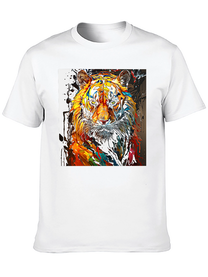 Camiseta Negra con Diseño de Tigre Abstracto