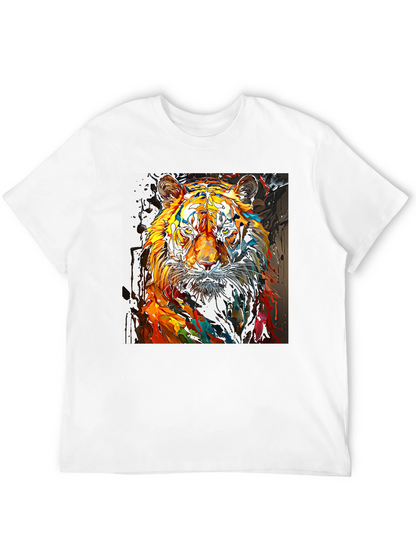 Camiseta Negra con Diseño de Tigre Abstracto
