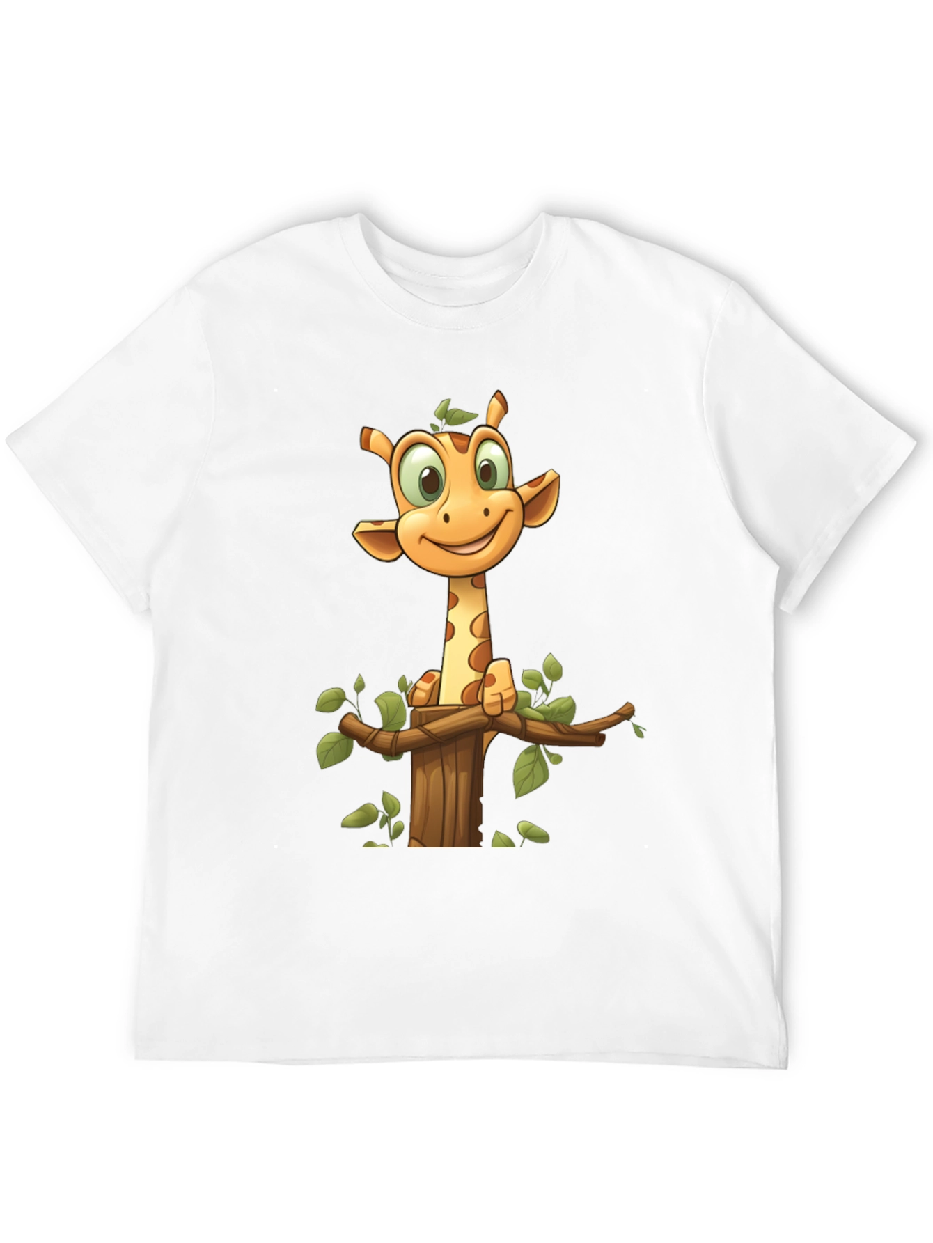 Camiseta Negra con Diseño de Jirafa Animada