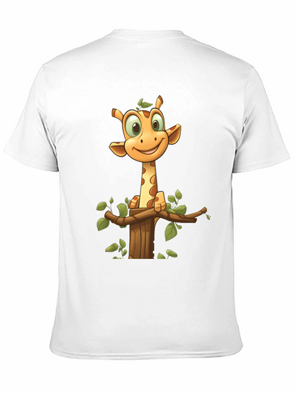 Camiseta Negra con Diseño de Jirafa Animada