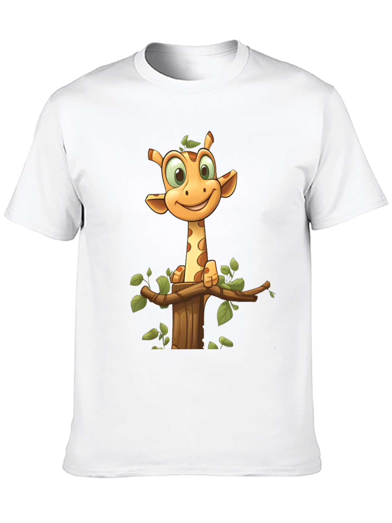 Camiseta Negra con Diseño de Jirafa Animada