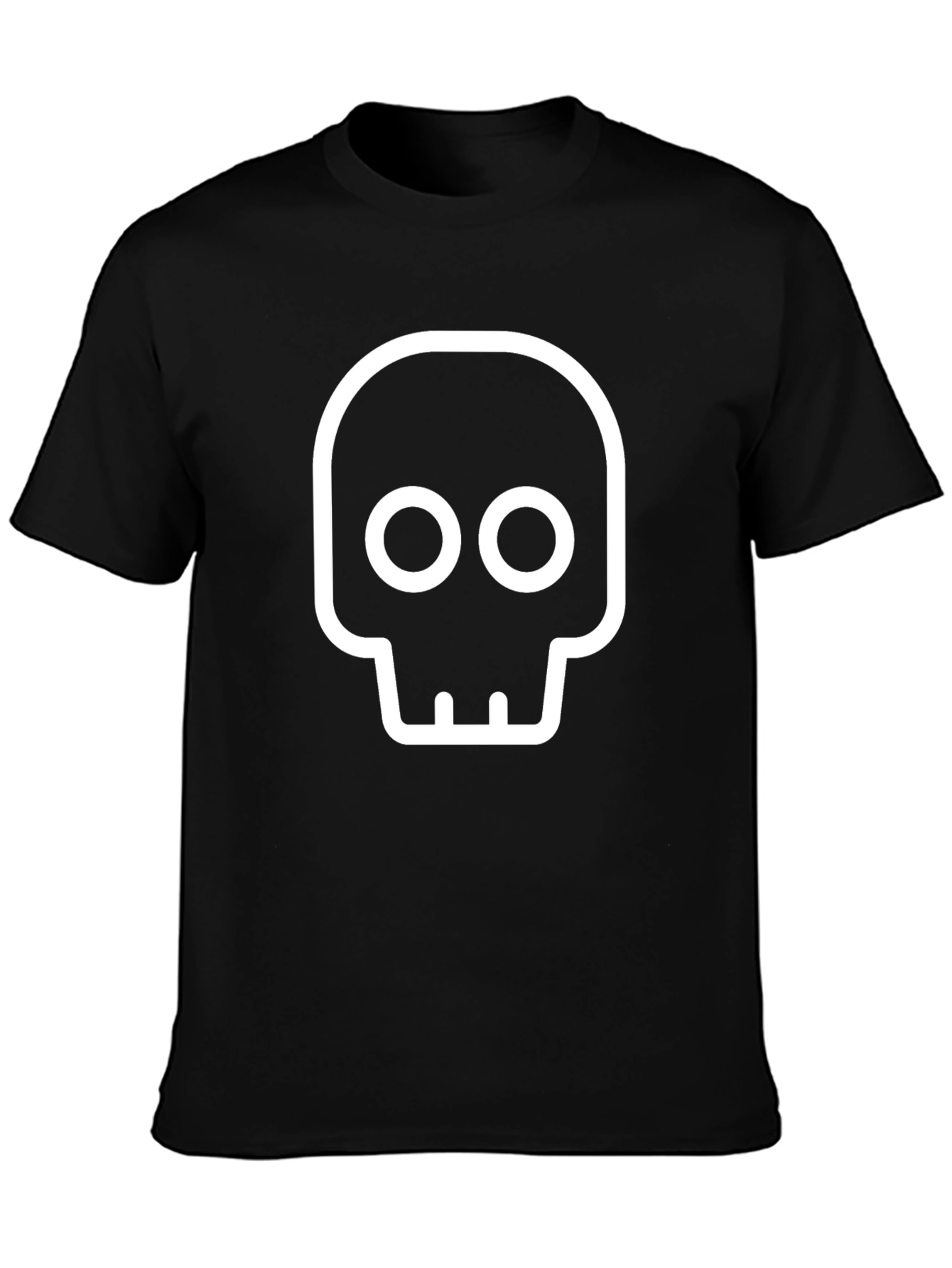 Camiseta Negra con Diseño de Calavera Blanca