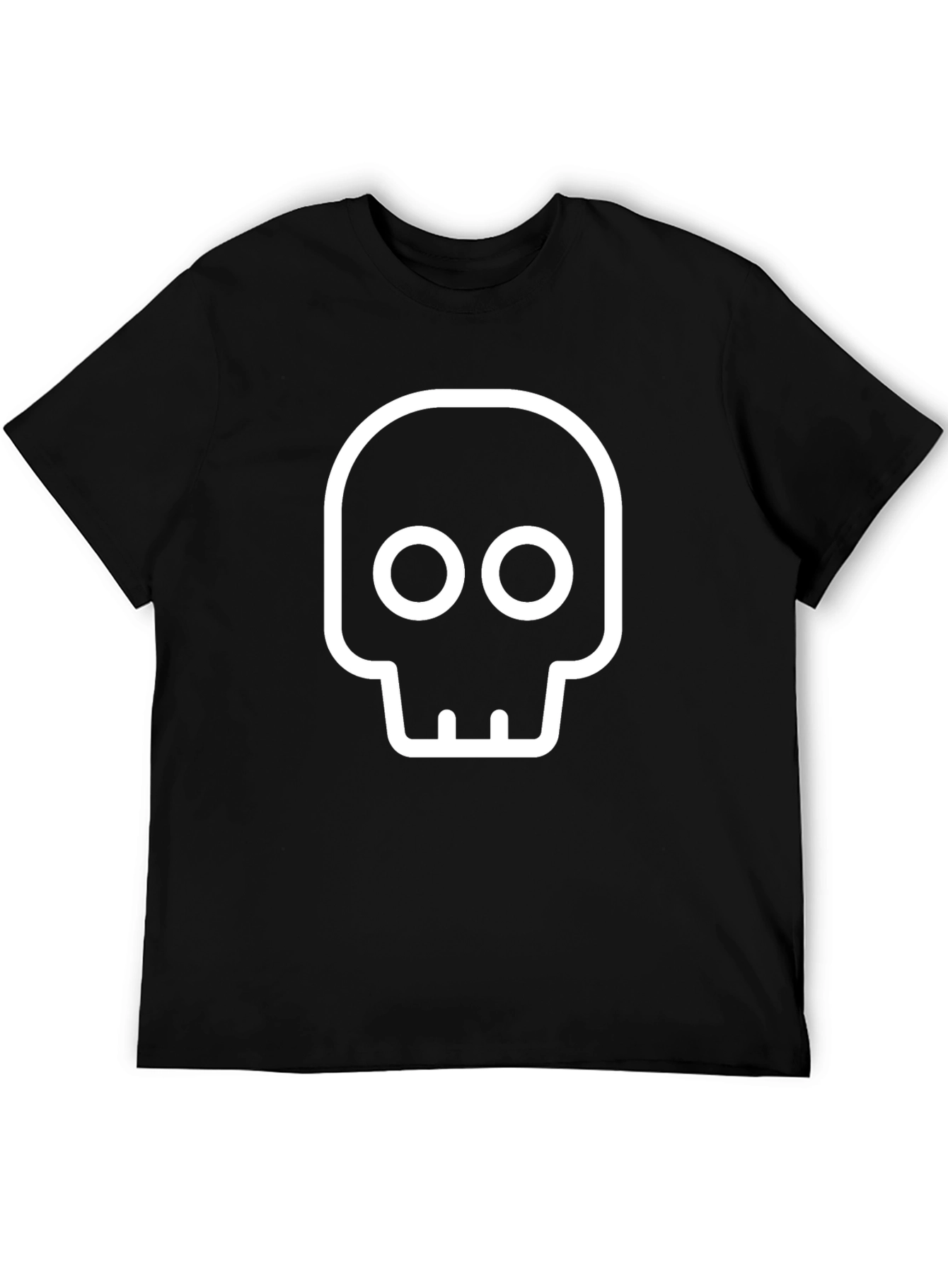 Camiseta Negra con Diseño de Calavera Blanca