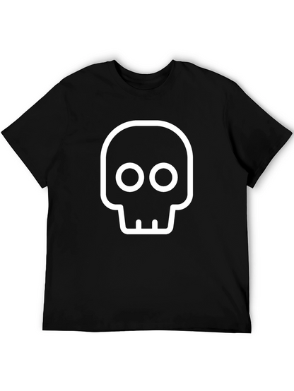 Camiseta Negra con Diseño de Calavera Blanca
