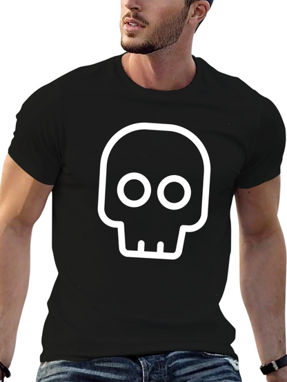 Camiseta Negra con Diseño de Calavera Blanca