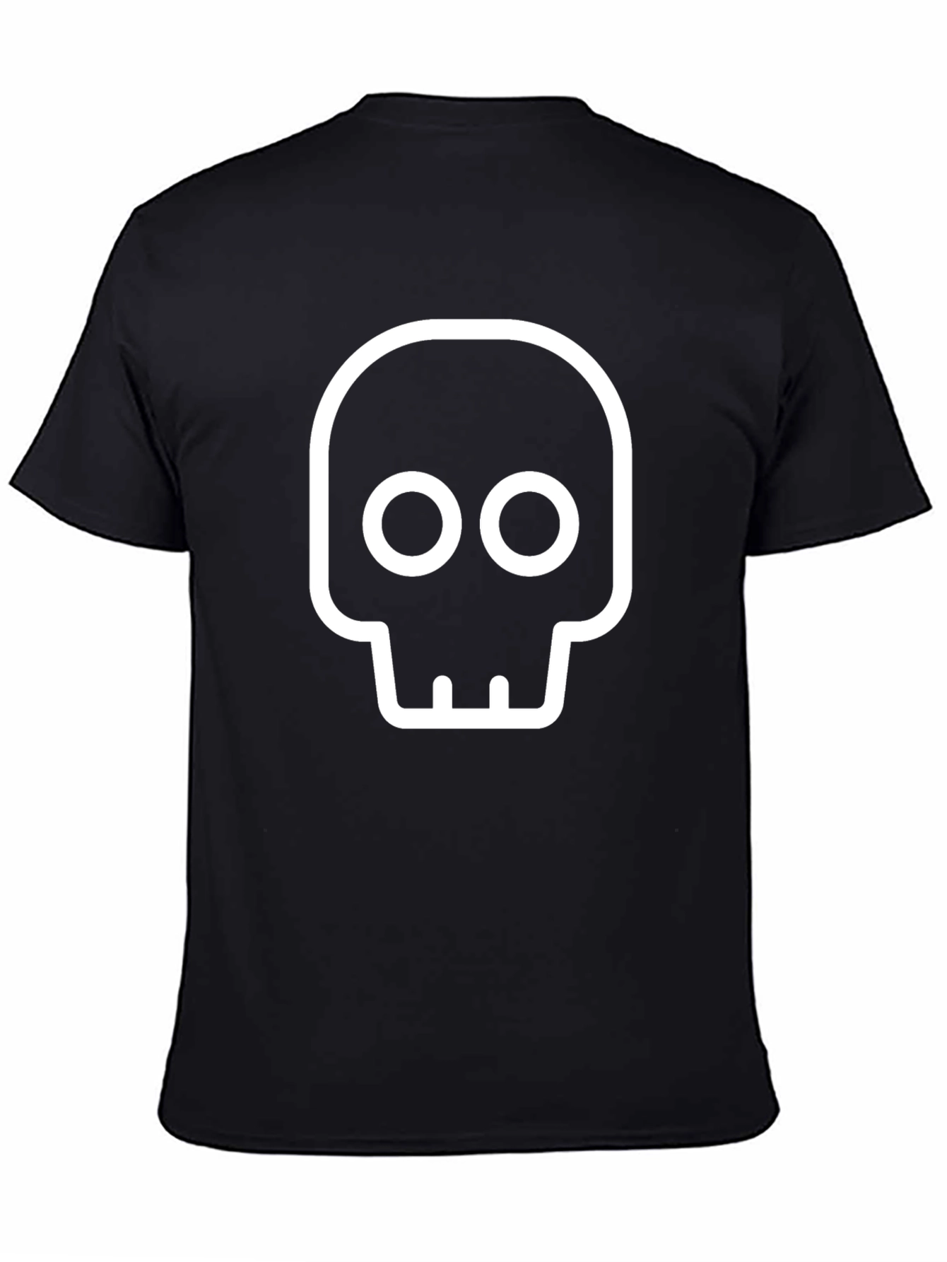 Camiseta Negra con Diseño de Calavera Blanca