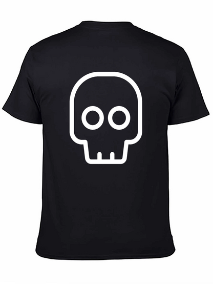 Camiseta Negra con Diseño de Calavera Blanca