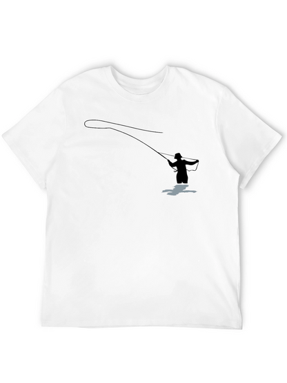 Camiseta Negra Silueta Pescador Mosca