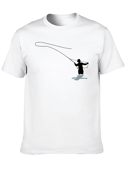 Camiseta Negra Silueta Pescador Mosca