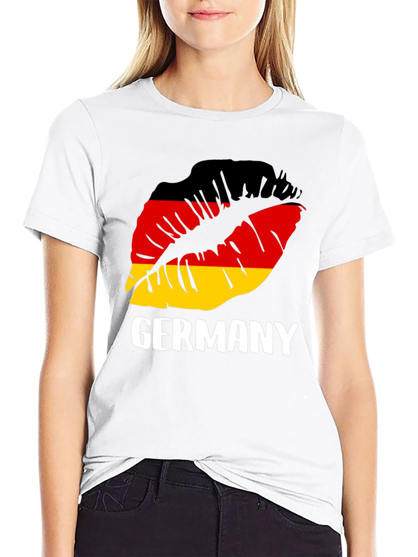 Camiseta Negra Alemania Beso Bandera