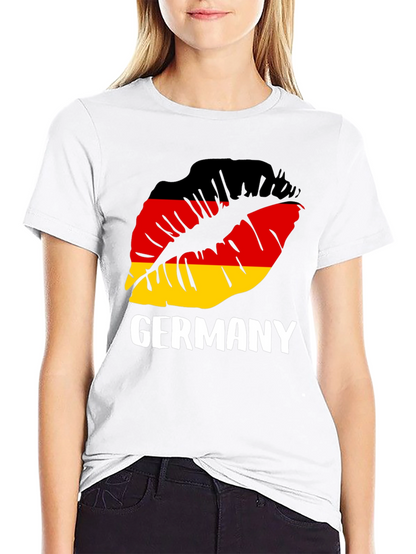 Camiseta Negra Alemania Beso Bandera