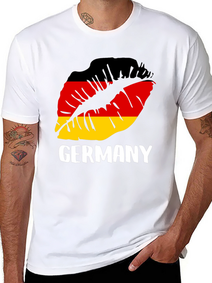 Camiseta Negra Alemania Beso Bandera