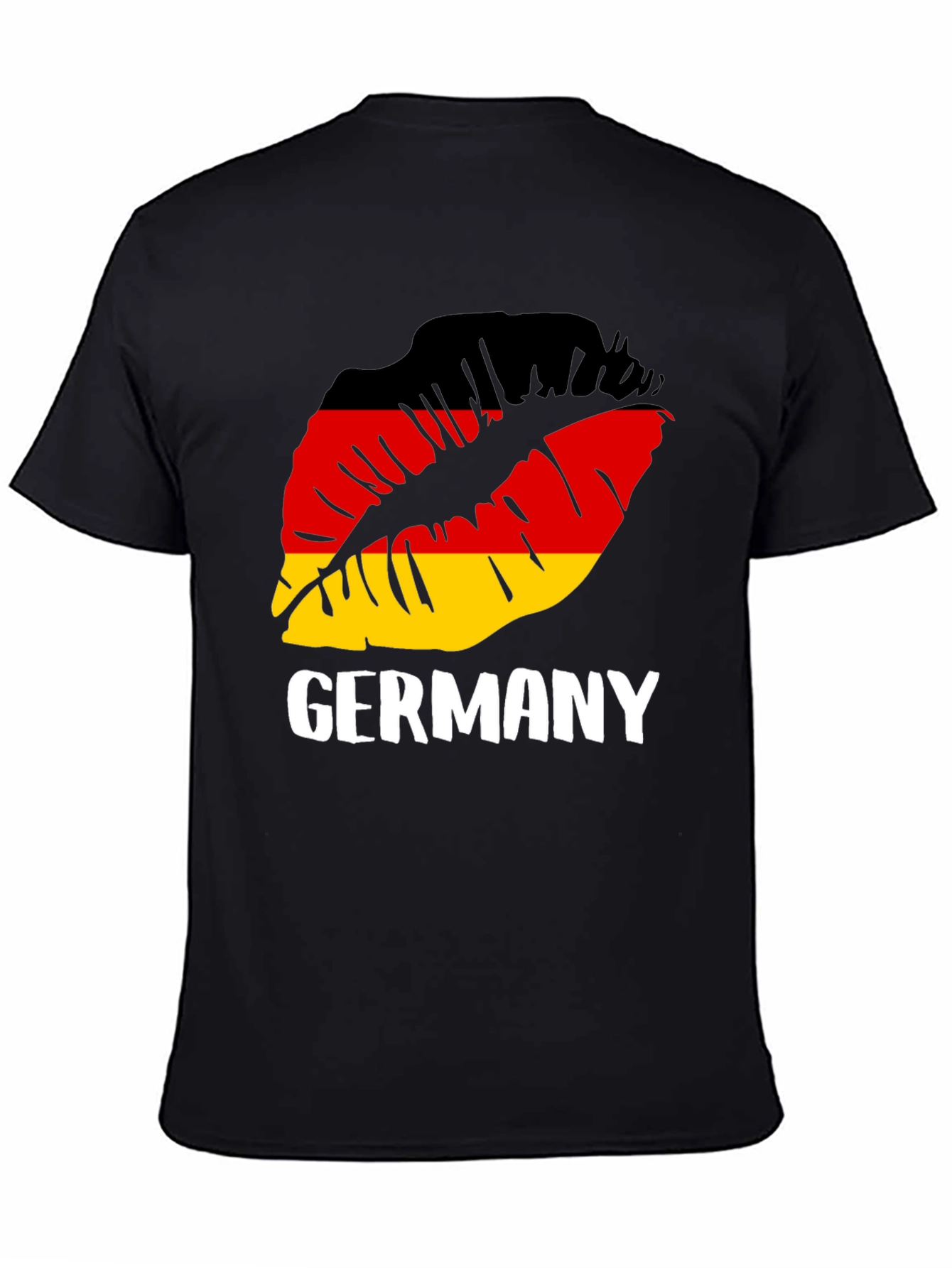 Camiseta Negra Alemania Beso Bandera