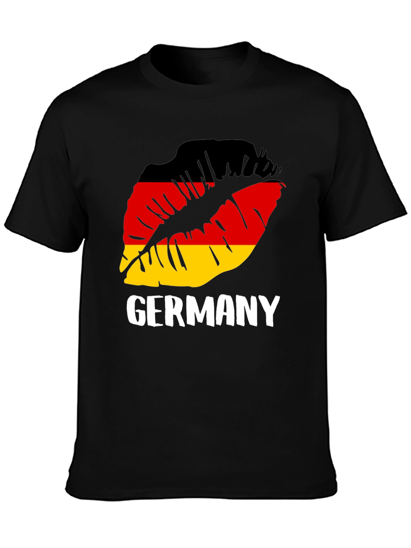Camiseta Negra Alemania Beso Bandera