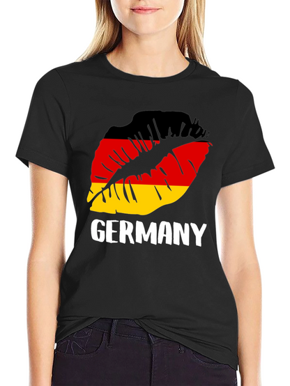 Camiseta Negra Alemania Beso Bandera