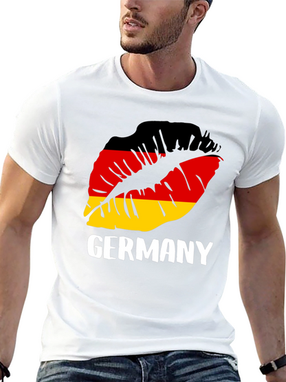 Camiseta Negra Alemania Beso Bandera
