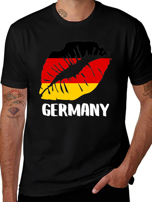 Camiseta Negra Alemania Beso Bandera