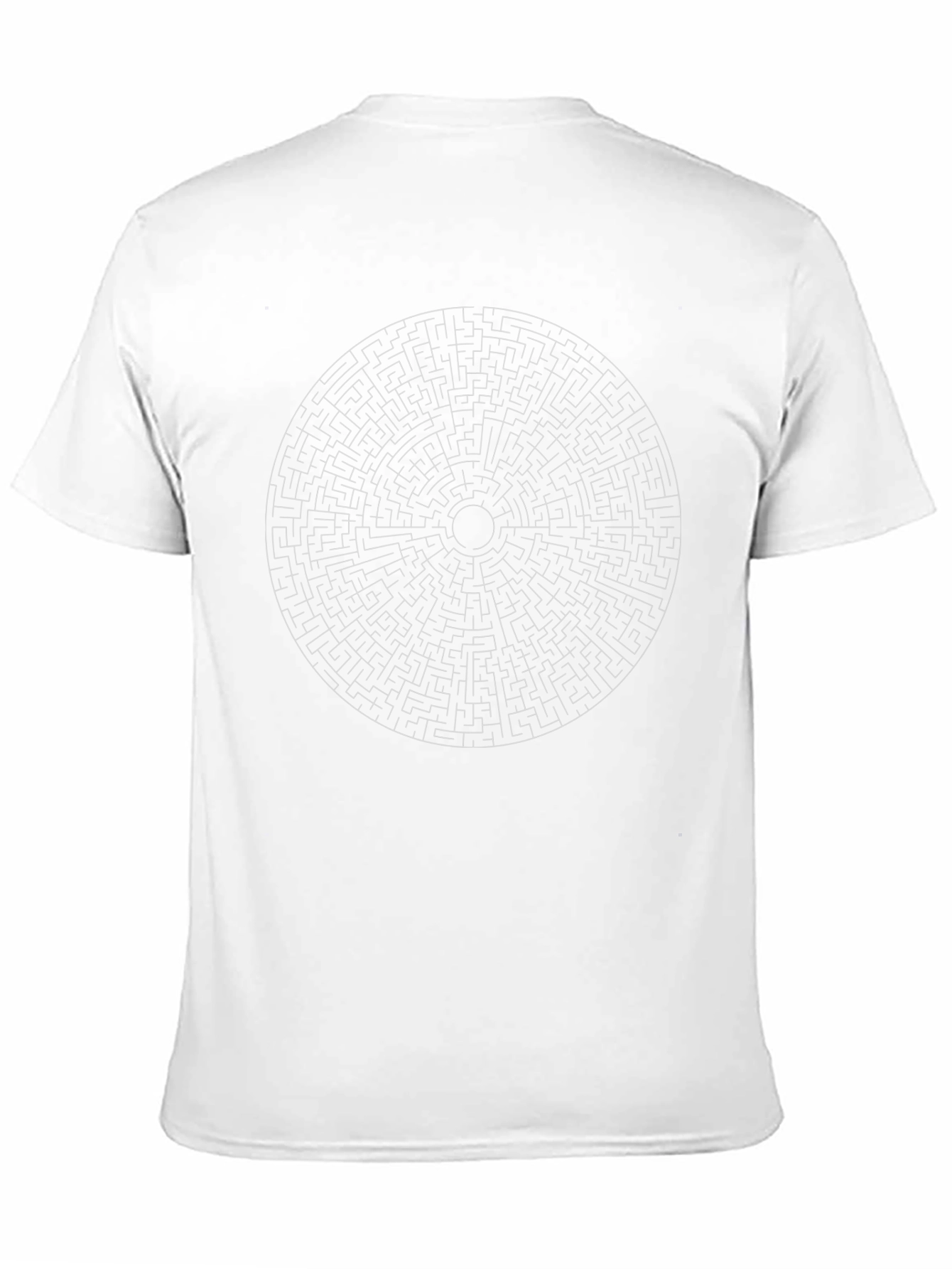 Camiseta Negra con Laberinto Circular para Hombre