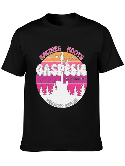 Camiseta Negra Racines Roots Gaspésie