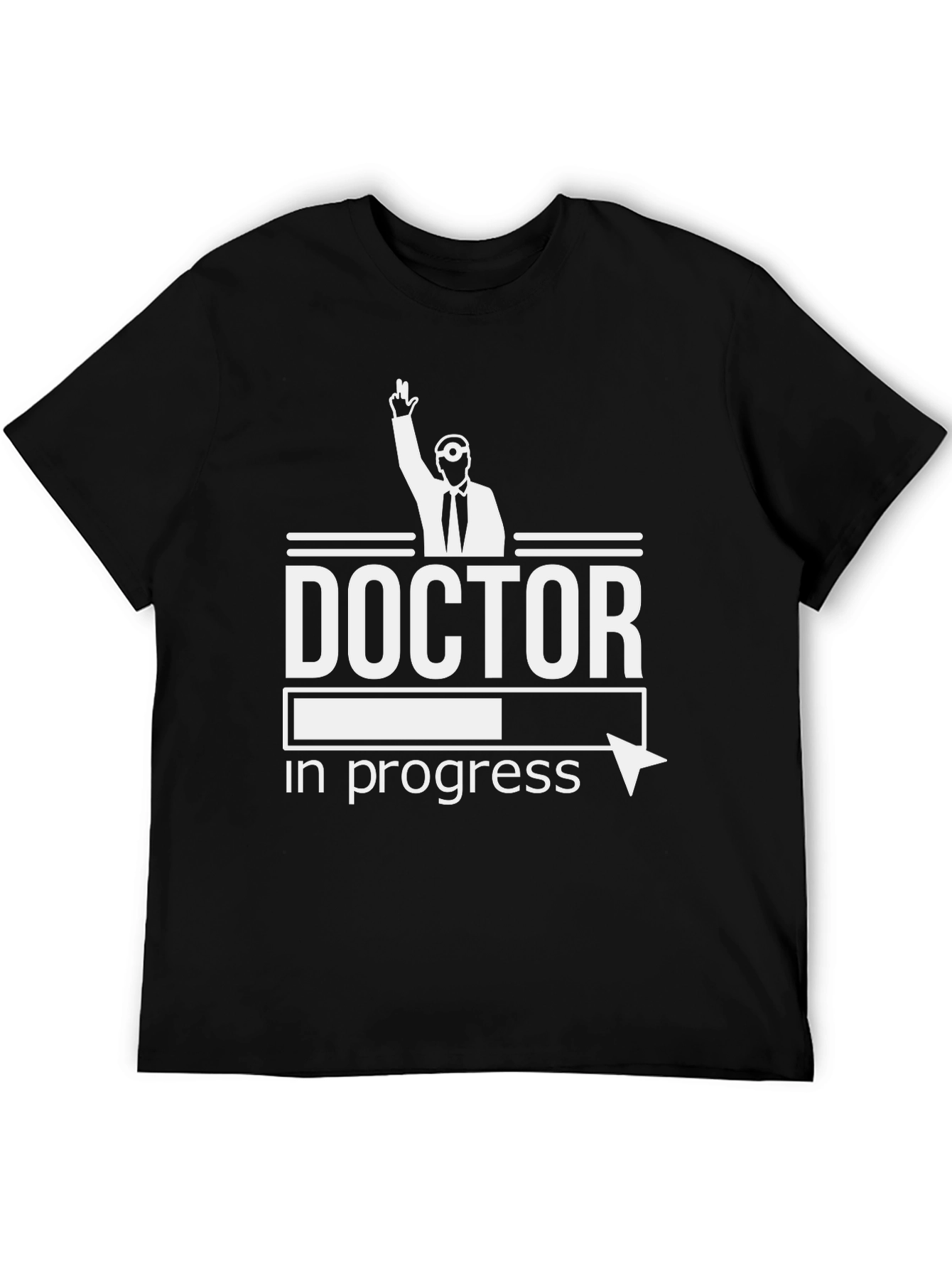 Camiseta Negra Doctor en Progreso Divertida