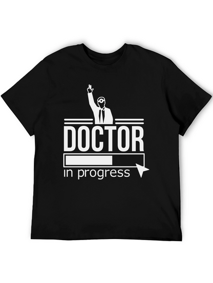 Camiseta Negra Doctor en Progreso Divertida