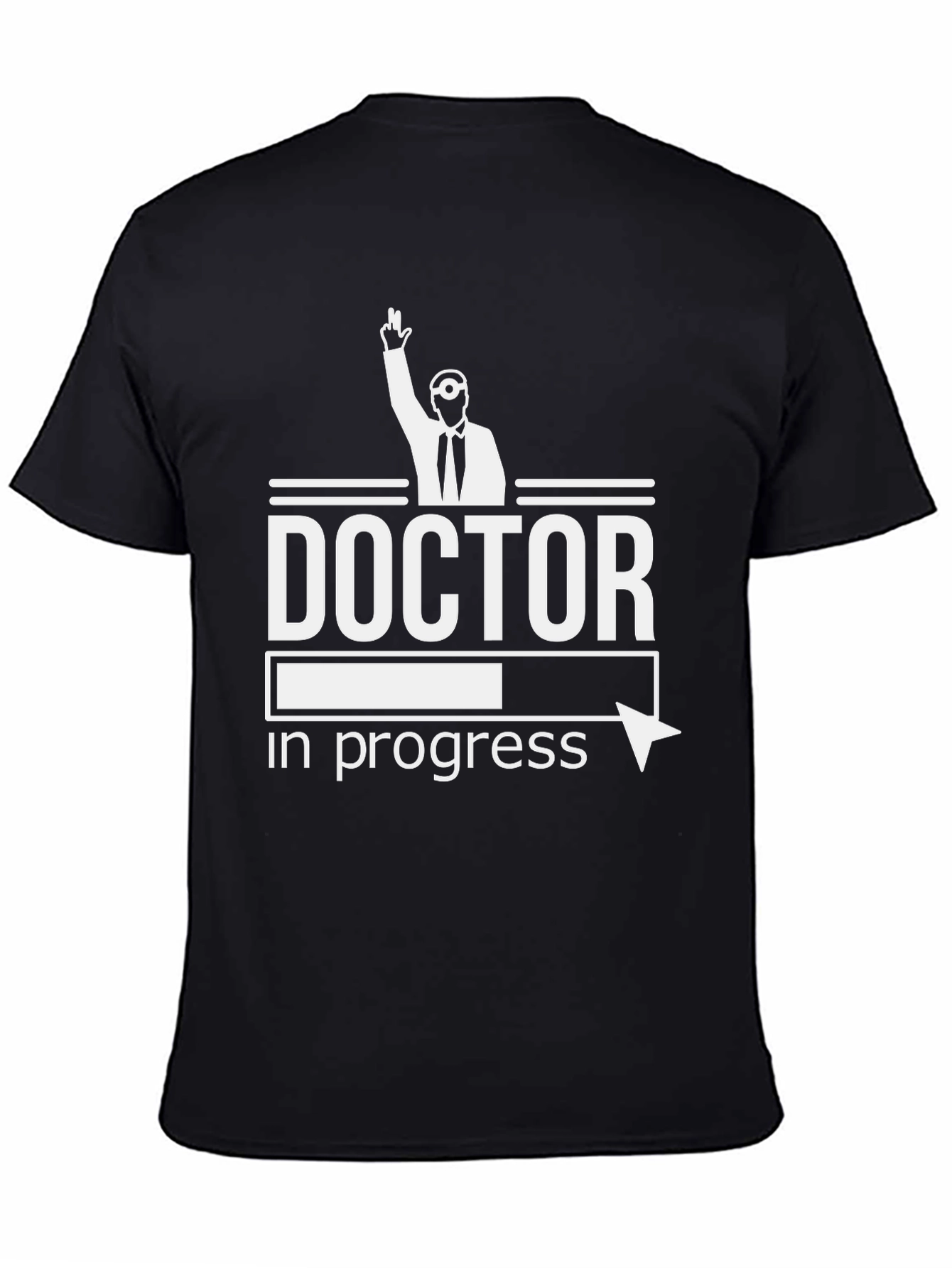 Camiseta Negra Doctor en Progreso Divertida