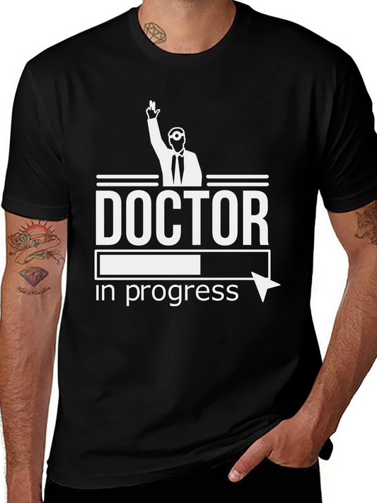 Camiseta Negra Doctor en Progreso Divertida