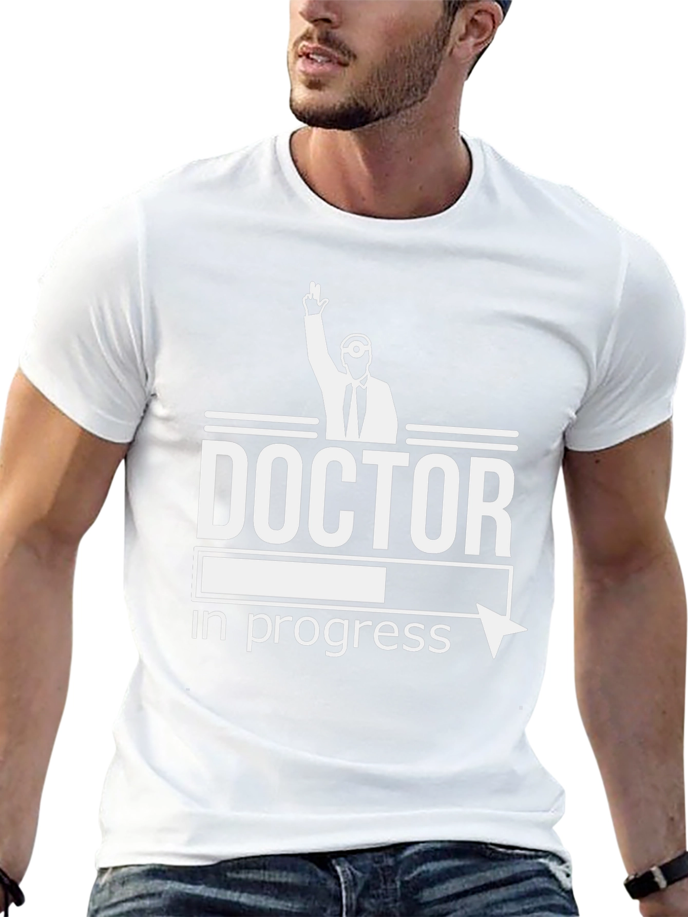 Camiseta Negra Doctor en Progreso Divertida
