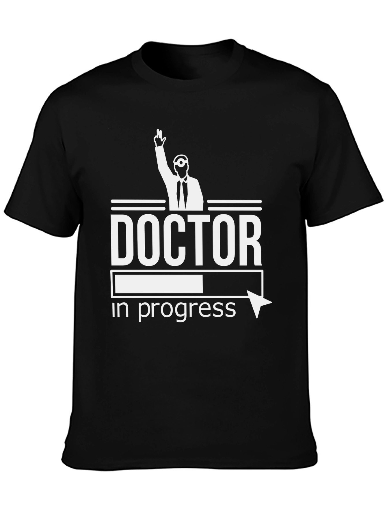 Camiseta Negra Doctor en Progreso Divertida
