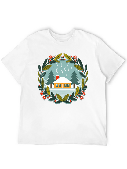 Camiseta Negra con Diseño Invernal