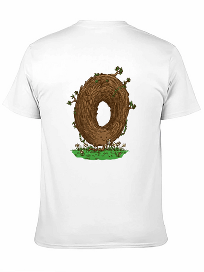 Camiseta Negra con Diseño Original de Árbol Sonriente