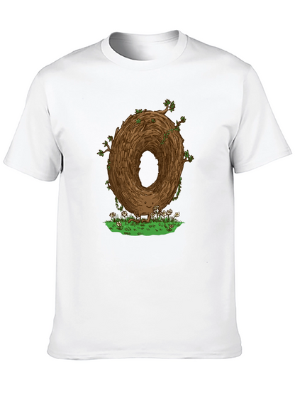 Camiseta Negra con Diseño Original de Árbol Sonriente