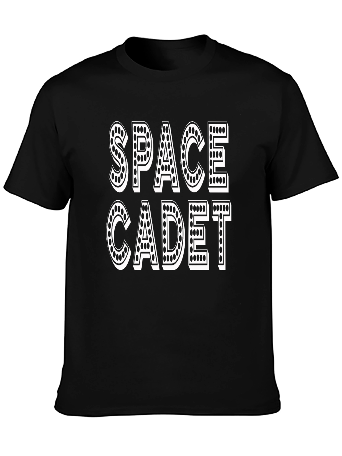 Camiseta Negra Space Cadet Diseño Retro