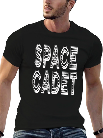 Camiseta Negra Space Cadet Diseño Retro