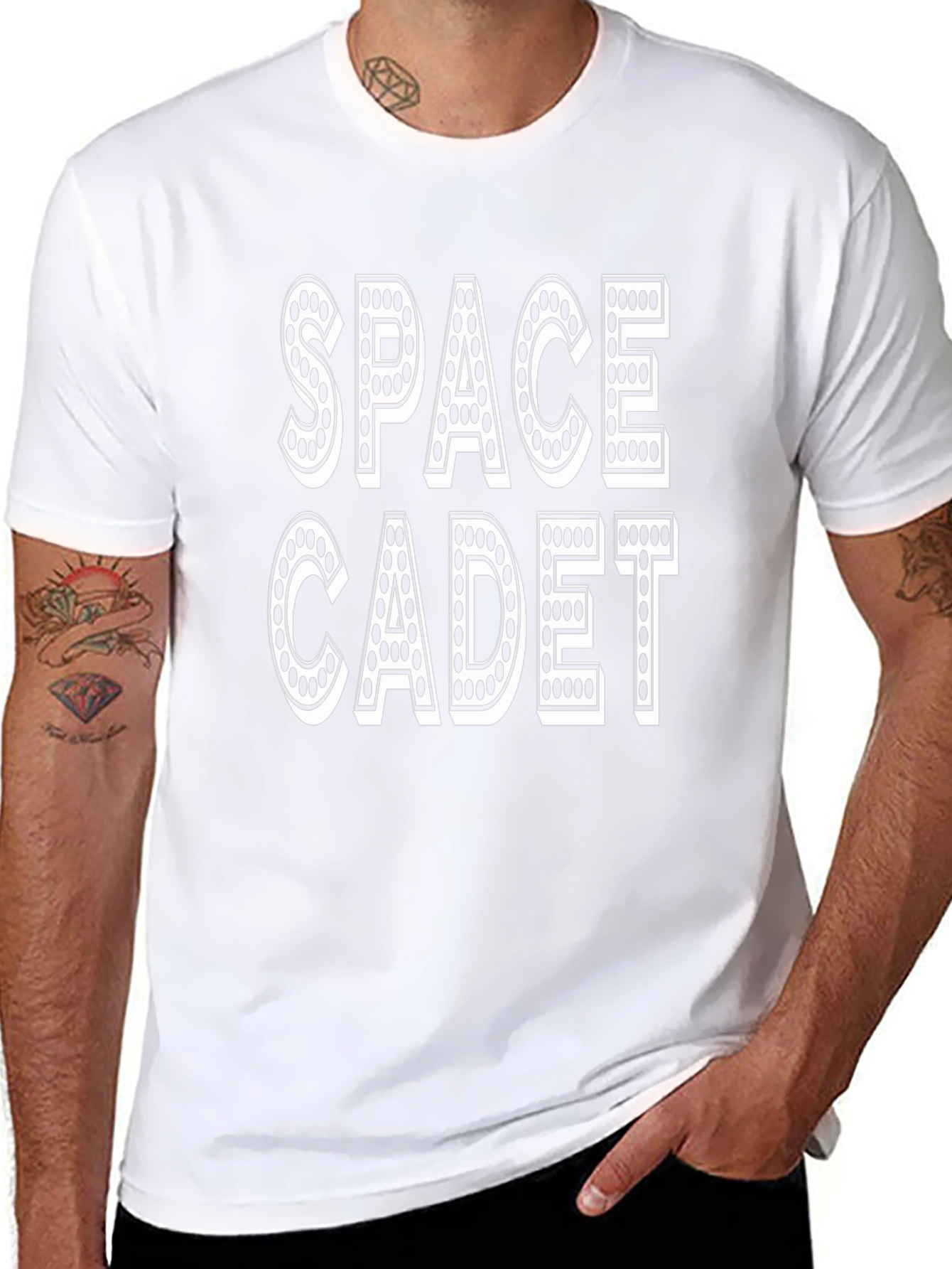 Camiseta Negra Space Cadet Diseño Retro