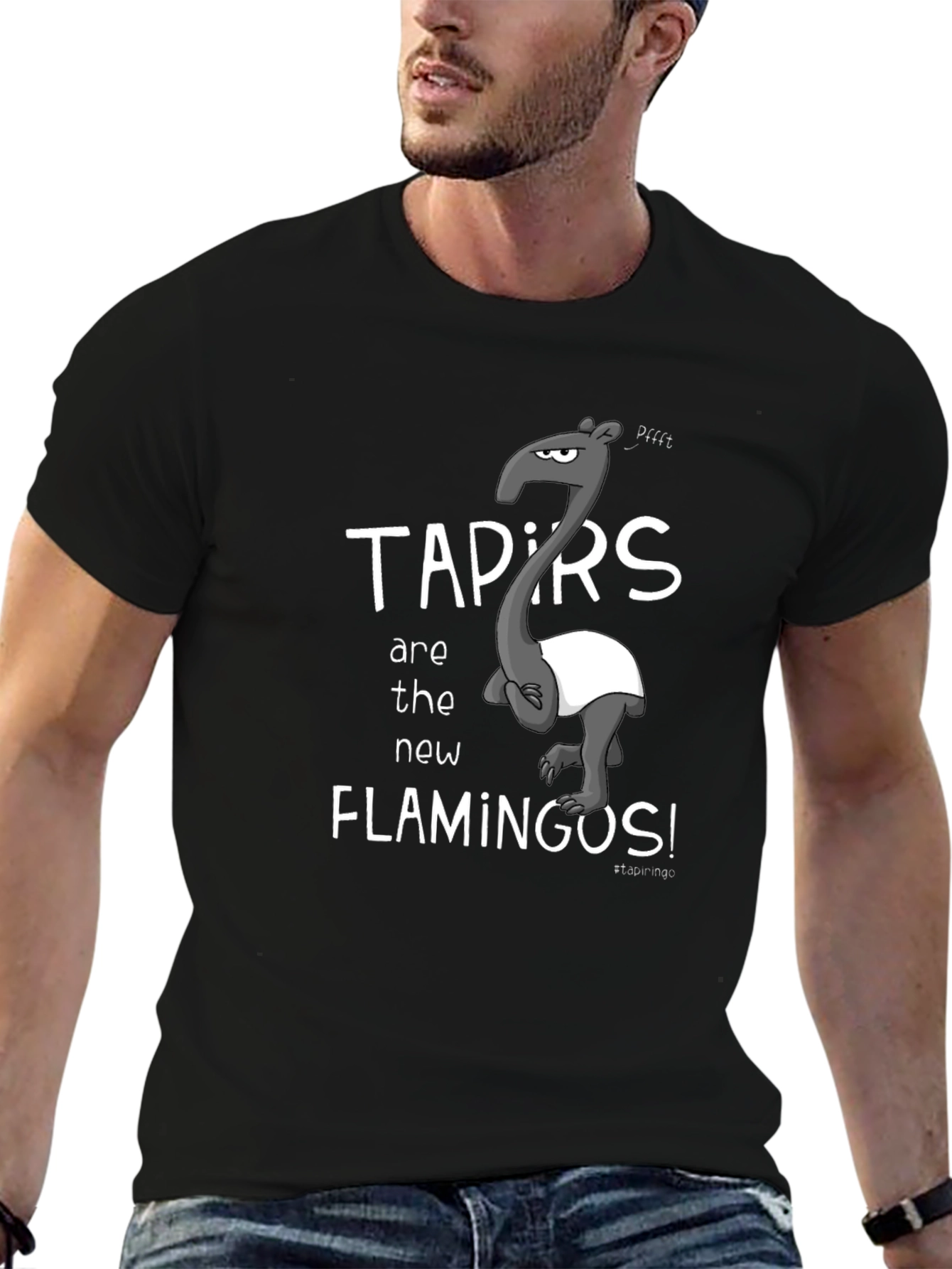 Camiseta Negra Tapirs Are the New Flamingos