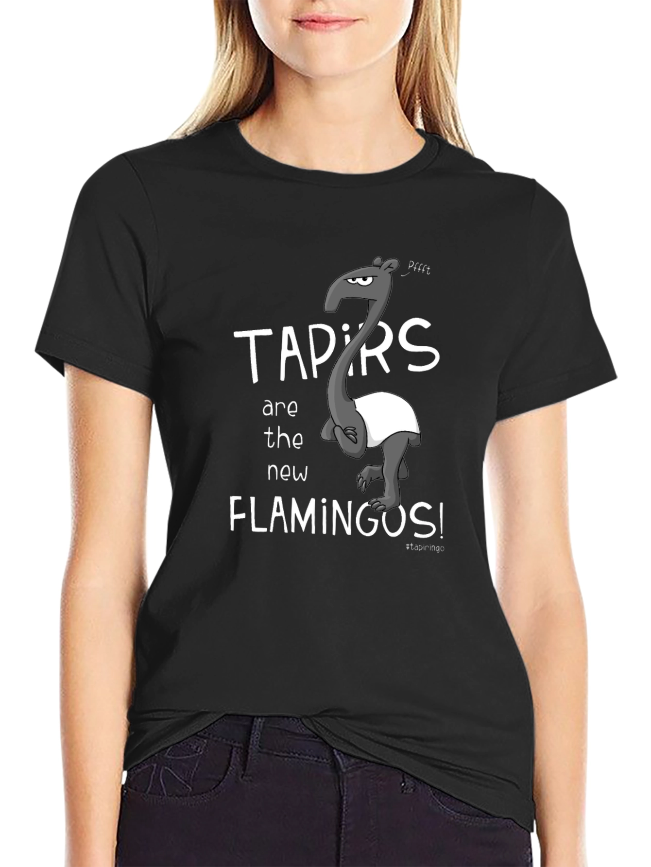 Camiseta Negra Tapirs Are the New Flamingos