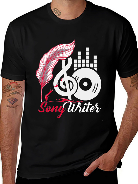 Camiseta Negra Songwriter para Amantes de la Música