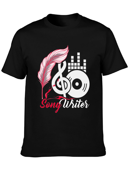 Camiseta Negra Songwriter para Amantes de la Música