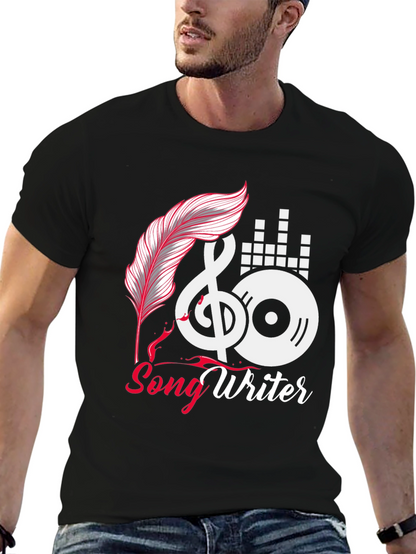 Camiseta Negra Songwriter para Amantes de la Música