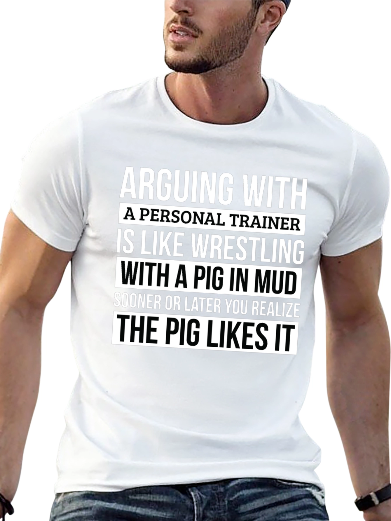 Camiseta Negra con Mensaje Divertido para Entrenador Personal