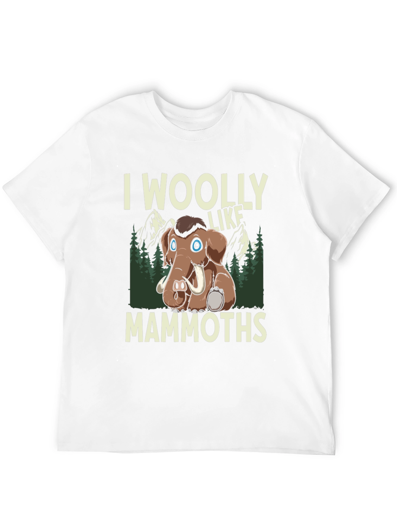 Camiseta Negra Me Encantan los Mamuts Lanudos